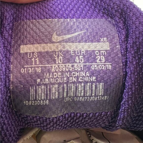 Nike Air Zoom Pegasus 35 Court Purple White Running Shoes Mens 11 - Picture 8 of 10